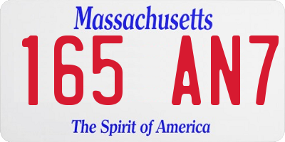 MA license plate 165AN7