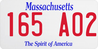 MA license plate 165AO2