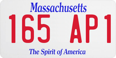 MA license plate 165AP1