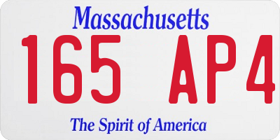 MA license plate 165AP4