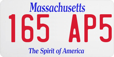 MA license plate 165AP5