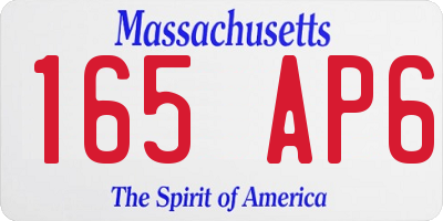 MA license plate 165AP6