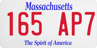 MA license plate 165AP7