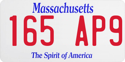 MA license plate 165AP9