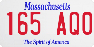 MA license plate 165AQ0