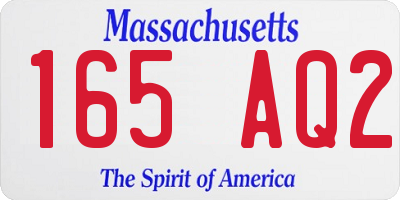 MA license plate 165AQ2
