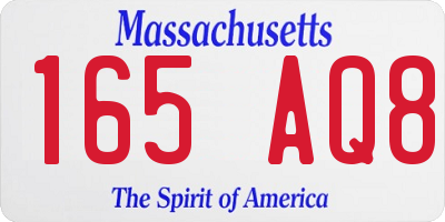 MA license plate 165AQ8
