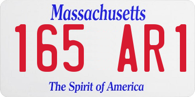 MA license plate 165AR1