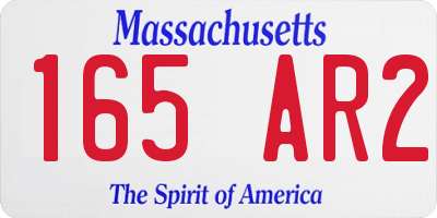 MA license plate 165AR2