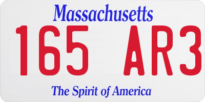 MA license plate 165AR3