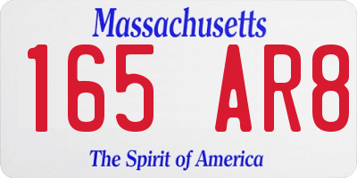 MA license plate 165AR8