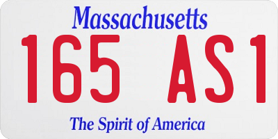 MA license plate 165AS1