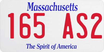 MA license plate 165AS2