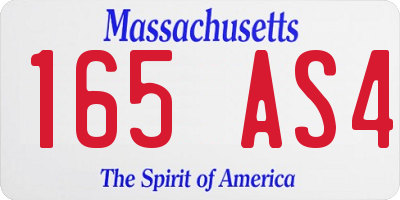 MA license plate 165AS4