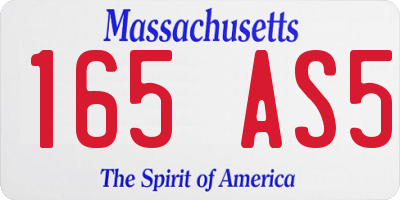 MA license plate 165AS5