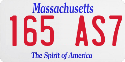 MA license plate 165AS7