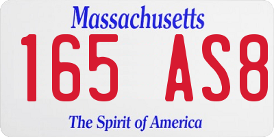 MA license plate 165AS8