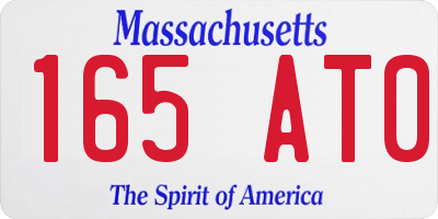MA license plate 165AT0