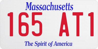 MA license plate 165AT1