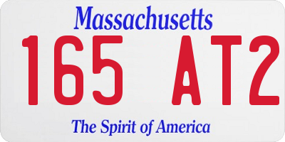 MA license plate 165AT2
