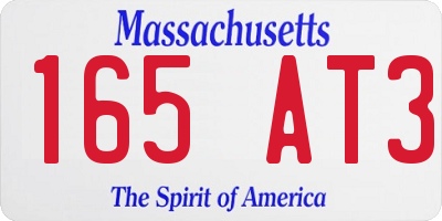 MA license plate 165AT3