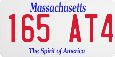 MA license plate 165AT4