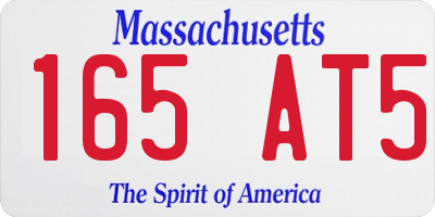 MA license plate 165AT5