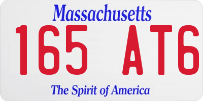 MA license plate 165AT6