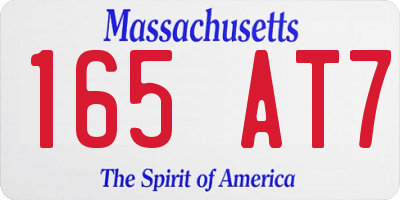 MA license plate 165AT7