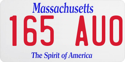 MA license plate 165AU0