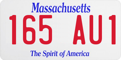 MA license plate 165AU1
