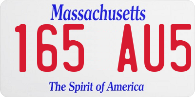 MA license plate 165AU5