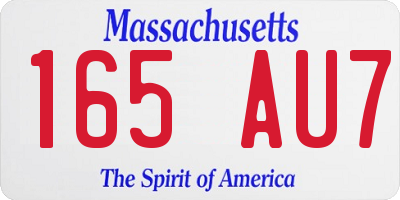 MA license plate 165AU7