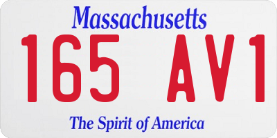MA license plate 165AV1