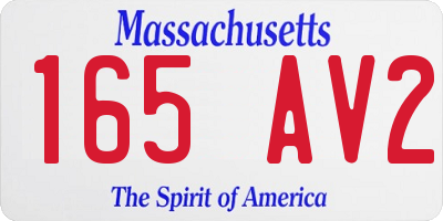 MA license plate 165AV2