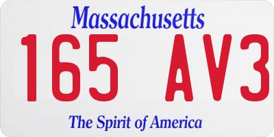 MA license plate 165AV3