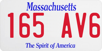 MA license plate 165AV6