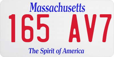 MA license plate 165AV7