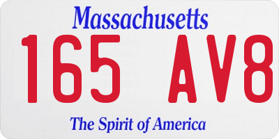 MA license plate 165AV8