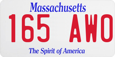 MA license plate 165AW0