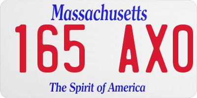 MA license plate 165AX0