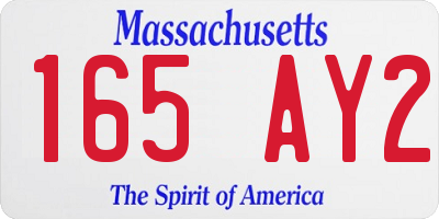 MA license plate 165AY2