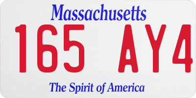 MA license plate 165AY4