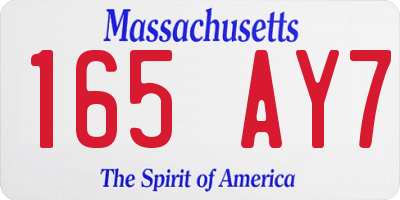 MA license plate 165AY7
