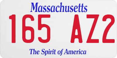 MA license plate 165AZ2
