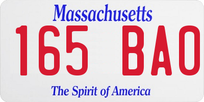 MA license plate 165BA0