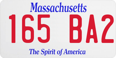 MA license plate 165BA2