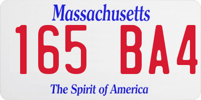 MA license plate 165BA4