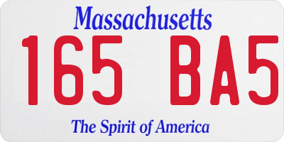 MA license plate 165BA5