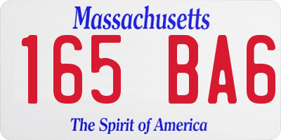 MA license plate 165BA6